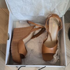 Aldo Women's Brown Wedge Sandals